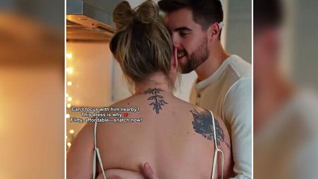 The controversial moment where the male model’s hand placement on the woman’s back triggered a viral debate.